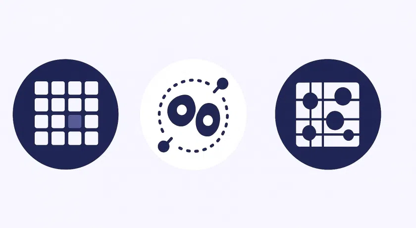 An abstract image represnting bulk, single-cell and spatial sequencing